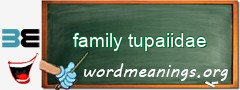 WordMeaning blackboard for family tupaiidae